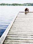 A man on a jetty, Sweden.
