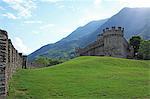 Switzerland, Canton Ticino, Bellinzona, Castello Montebello, UNESCO World Heritage