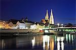 Germany, Bavaria, Regensburg at Danube River, UNESCO World Heritage Site
