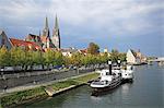 Germany, Bavaria, Regensburg at Danube River, UNESCO World Heritage Site