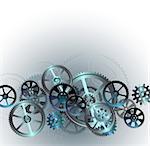 steel gears on a white background, vector illustration clip-art