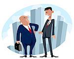 Vector illustration of a two businessmen in business trip
