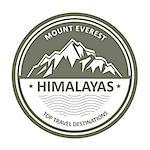 Snowbound mountain Himalayas - Everest label or stamp
