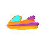 Scooter Toy Boat Bright Color Icon In Simple Childish Style Isolated On White Background