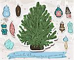 Decorate Your own Christmas tree! Vector illustration EPS10
