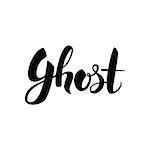 Ghost Handwritten Lettering. Vector Illustration of Ink Brush Cursive Calligraphy Isolated over White Background.