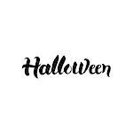 Halloween Calligraphy. Vector Illustration of Lettering Isolated over White Background. Hand Drawn Ink Brush Text.