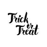 Trick or Treat Lettering. Vector Illustration of Ink Brush Calligraphy Isolated over White Background. Hand Drawn Cursive Text.