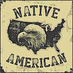 native American poster wiotheagle vector illustration