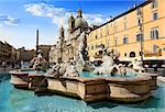 Fountain of Neptune on Piazza Navona in Rome, Italy
