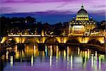 Purple sky over Vatican at sunrise, Italy