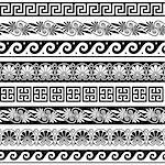 Vector repetitive design - Greek vase patterns isolated on white