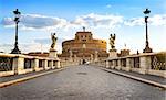 Bridge leading to Castle of the Holy Angel in Rome, Italy