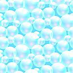Vector soap bubbles blue seamless pattern. Transparent bubbles for banner and washing powder package design.