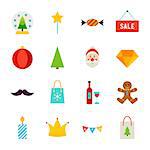 Merry Christmas Objects. Vector Illustration. Winter Holiday Symbols isolated over White.