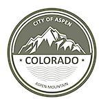Snowbound Rocky Mountains - Colorado, Aspen label