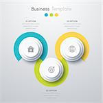 Vector illustration infographics three options. Infographics for workflow layout, banner, diagram.Beautiful infographics for web design