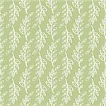 Vector sprig Seamless pattern green background. Abstract illustration hand drawn.