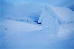 Sweden, Jamtland, Are, Areskutan, Small hut in snow