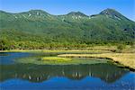 Siretoko mountain range viewed from Siretoko five lakes national park, Siretoko peninsula, Hokkaido, Japan