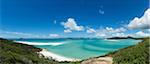 A panoramic view of the world-famous Whitehaven Beach on Whitsunday Island, Queensland, Australia, Pacific