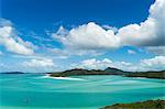 A boat in the shallow water of Whitsunday Island in tropical Queensland, Australia, Pacific