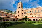 Cloister, Cathedral of Monreale, Monreale, Palermo, Sicily, Italy, Europe