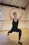 Ballerino practicing ballet dance in the studio