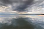 Clouds Reflecting in Lake Neusiedl at Sunset at Weiden am See, Burgenland, Austria