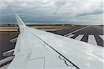 View from the airplane before start, Airport, Frankfurt am Main, Hesse, Germany