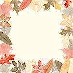 Autumn watercolor frame with leaves. Vector illustration