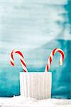 Candy canes. Christmas background with candies. Xmass sweets.