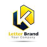 letter K. logo template. Vector business icon. Corporate branding identity design illustration for your company. Creative abstract concept.