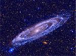 The Andromeda Galaxy, Messier 31 or M31 is a spiral galaxy in the constellation of Andromeda. It is the nearest major galaxy to the Milky Way. Retouched image. Elements of this image furnished by NASA