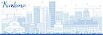 Outline Kinshasa Skyline with Blue Buildings. Vector Illustration. Business Travel and Tourism Concept with Historic Buildings. Image for Presentation Banner Placard and Web Site.