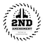 Second Amendment to the US Constitution to permit possession of weapons. Vector illustration on white