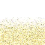 Gold glitter background. Golden sparkles on white background. Vector illustration.