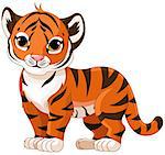 Illustration of cute baby tiger