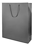 Black shopping bag isolated on white with clipping path