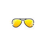 Vector aviator sunglasses icon. Minimal vacation design