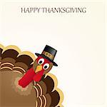 Happy Thanksgiving celebration design with turkey. Vector illustration.