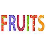 creative inscription of juicy fresh fruit