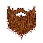 Realistic long brown beard isolated on white