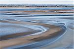 Sea coast at low tide, view from the top of the mount Saint Michael's, France