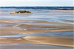 Sea coast at low tide, view from the top of the mount Saint Michael's, France