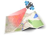 3d illustration of satellite navigation concept or icon