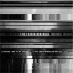 Glitch abstract background with distortion effect, bug, error, random horizontal black and white, monochrome lines for design concepts, posters, wallpapers, presentations, prints. Vector illustration.