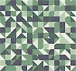 Vector seamless square triangle circle geometric pattern, green colors