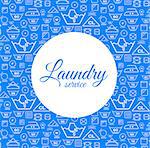 Laundry service vector illustration on blue background