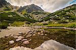 Mountain Landscape with Reflection on the Surface of a Tarn. Mlynicka Valley, High Tatra, Slovakia.